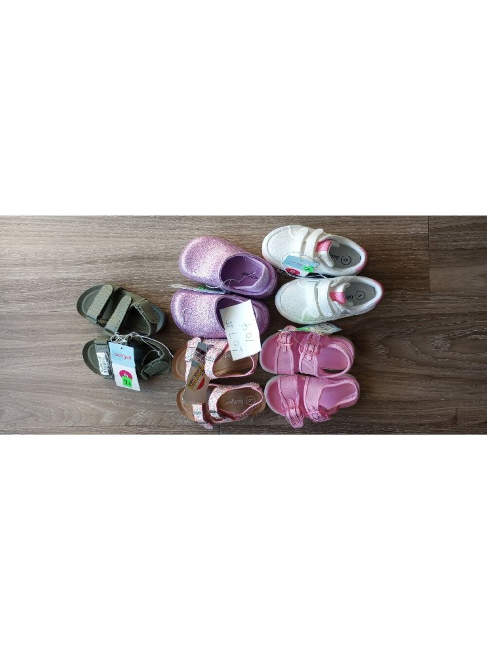 Kids Girls Shoes Bundle 5 Pairs Size 5 Cat & Jack Glitter Sneakers Sandals NWT
